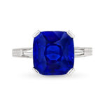 5 Carat Round Brilliant Statement | Royal Blue Sapphire | 14K White Gold - Image 3