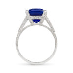 5 Carat Round Brilliant Statement | Royal Blue Sapphire | 14K White Gold - Image 4