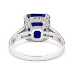 5 Carat Round Brilliant Statement | Royal Blue Sapphire | 14K White Gold - Image 5