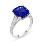 5 Carat Round Brilliant Statement | Royal Blue Sapphire | 14K White Gold