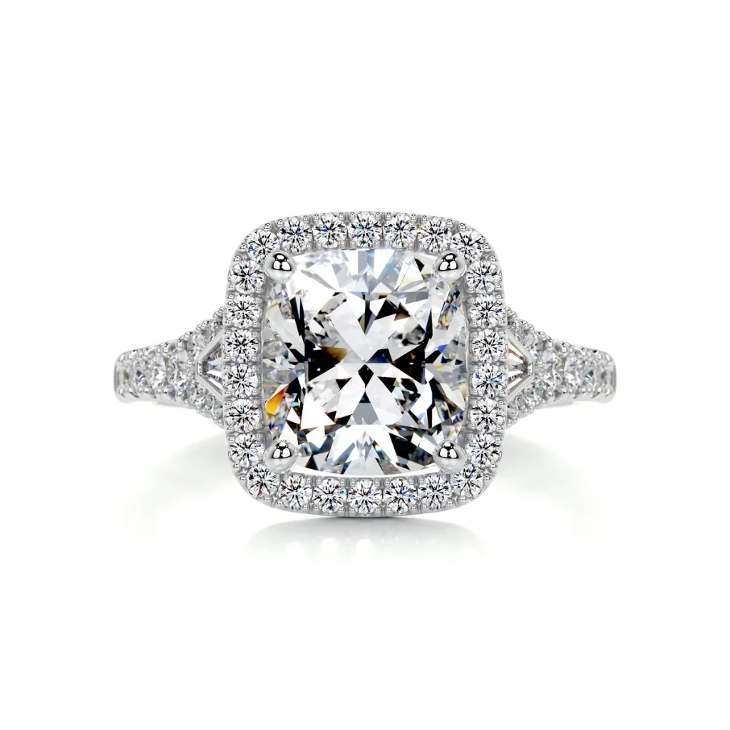 5 Carat Cushion Statement | Brilliant White / D color | VVS | 14K White Gold