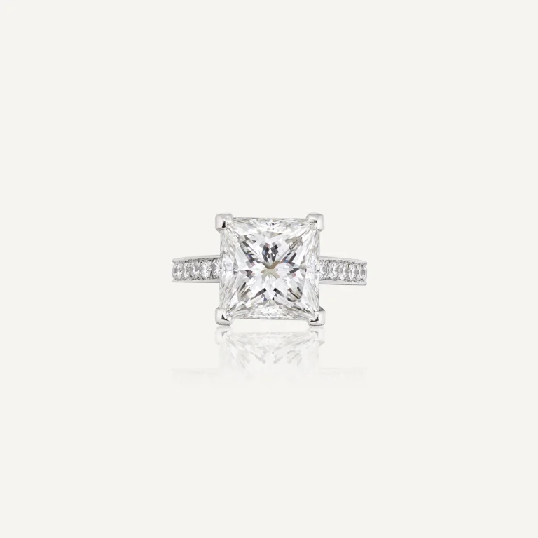 5 Carat Princess Statement | Brilliant White / F color | VS | 14K White Gold