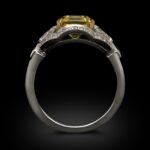 2.12 Carat Asscher Diamond Ring | Fancy Yellow | 14K White Gold | Sunlit Royal Radiance - Image 3