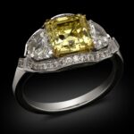 2.12 Carat Asscher Diamond Ring | Fancy Yellow | 14K White Gold | Sunlit Royal Radiance - Image 4