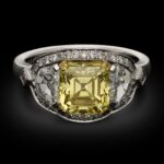 2.12 Carat Asscher Diamond Ring | Fancy Yellow | 14K White Gold | Sunlit Royal Radiance - Image 5