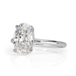 3.2 Carat Oval Diamond Ring | Brilliant White | 14K White Gold | Modern Nobility | Signature - Image 2