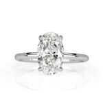 3.2 Carat Oval Diamond Ring | Brilliant White | 14K White Gold | Modern Nobility | Signature