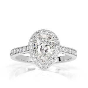 3 Carat Pear Diamond Ring | Brilliant White | 14K White Gold | Everyday Royalty