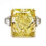20 Carat Radiant Statement | Fancy Yellow | SI | 14K White Gold