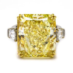 20 Carat Radiant Statement | Fancy Yellow | SI | 14K White Gold