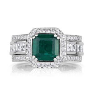 1.99 Carat Emerald Diamond Ring | 14K White Gold | Classic Charm
