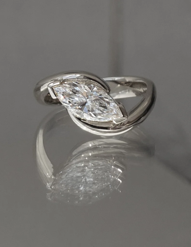 1 Carat Marquise Statement | Brilliant White | 14K White Gold | Refined Light | Signature