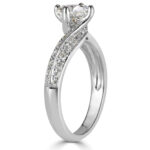 1 Carat Oval Diamond Ring | Brilliant White | 14K White Gold | Elegant Sparkle - Image 3
