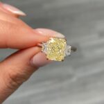 3.3 Carat Radiant Diamond Ring | Fancy Yellow | 14K White Gold | Sunlit Royal Radiance - Image 3