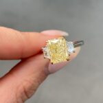 3.3 Carat Radiant Diamond Ring | Fancy Yellow | 14K White Gold | Sunlit Royal Radiance - Image 4