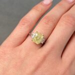 3.3 Carat Radiant Diamond Ring | Fancy Yellow | 14K White Gold | Sunlit Royal Radiance - Image 5