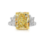 3.3 Carat Radiant Diamond Ring | Fancy Yellow | 14K White Gold | Sunlit Royal Radiance