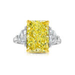 3 Carat Radiant Diamond Ring | Fancy Yellow | 14K White Gold | Rare Fancy-Color Splendour