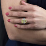 14.54 Carat Emerald Diamond Ring | Fancy Yellow | 18K Gold | Colour-Collector’s Treasure