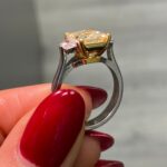 3 Carat Radiant Diamond Ring | Fancy Yellow | 14K White Gold | Sunlit Royal Radiance - Image 4