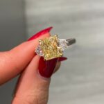 3 Carat Radiant Diamond Ring | Fancy Yellow | 14K White Gold | Sunlit Royal Radiance - Image 6