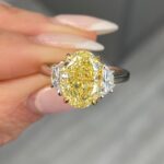 3.02 Carat Oval Diamond Ring | Fancy Yellow | 14K White Gold | Rare Fancy-Color Splendour - Image 2