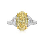 3.02 Carat Oval Diamond Ring | Fancy Yellow | 14K White Gold | Rare Fancy-Color Splendour - Image 3