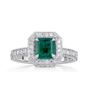 1.75 Carat Emerald Diamond Ring | 14K White Gold | Elegant Sparkle