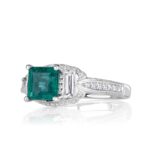 2.19 Carat Emerald Diamond Ring | 14K White Gold | Effortless Elegance - Image 2