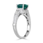 2.19 Carat Emerald Diamond Ring | 14K White Gold | Effortless Elegance - Image 4