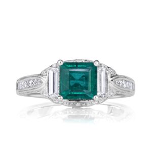2.19 Carat Emerald Diamond Ring | 14K White Gold | Effortless Elegance