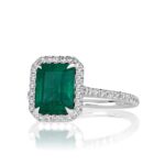 2.7 Carat Emerald Diamond Ring | 14K White Gold | Effortless Elegance - Image 2