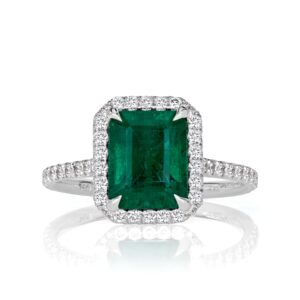 2.7 Carat Emerald Diamond Ring | 14K White Gold | Effortless Elegance