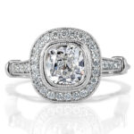 1 Carat Cushion Diamond Ring | Brilliant White | 14K White Gold | Elegant Sparkle | Heirloom