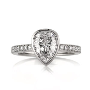1 Carat Pear Diamond Ring | Brilliant White | 14K White Gold | Refined Light | Signature