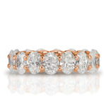 6.45 Carat Oval Band | Brilliant White | 18K Rose Gold | Refined Grandeur | Heirloom - Image 2