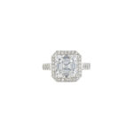 6.5 Carat Assher Cut Statement | Brilliant White / F color | VVS | 14K White Gold