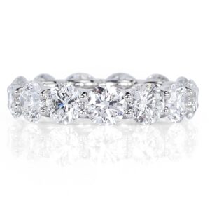 6.55 Carat Round Brilliant Band | Brilliant White | 18K Gold | Radiant Elegance