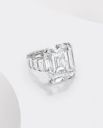 6 Carat Assher Cut Statement | Brilliant White / J color | VS | 14K White Gold