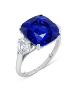 6 Carat Cushion Statement | Royal Blue Sapphire | 14K White Gold | Radiant Elegance - Image 6