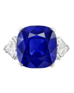 6 Carat Cushion Statement | Royal Blue Sapphire | 14K White Gold | Radiant Elegance