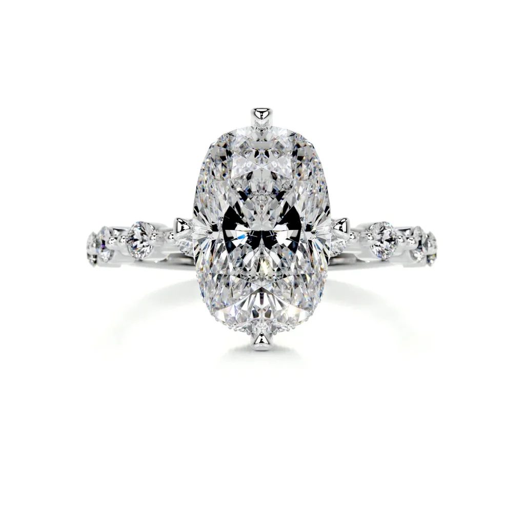 6 Carat Cushion Statement | Brilliant White | SI | 14K White Gold | Refined Grandeur