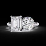 6 Carat Emerald-cut Toi Et Moi Diamond Ring | VVS | 14K White Gold