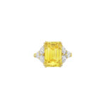 6 Carat Emerald-cut Statement | Fancy Yellow | 14K White Gold | Sunlit Royal Radiance