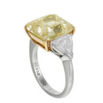 6 Carat Cushion Statement | Fancy Yellow | 14K White Gold | Sunlit Royal Radiance - Image 4