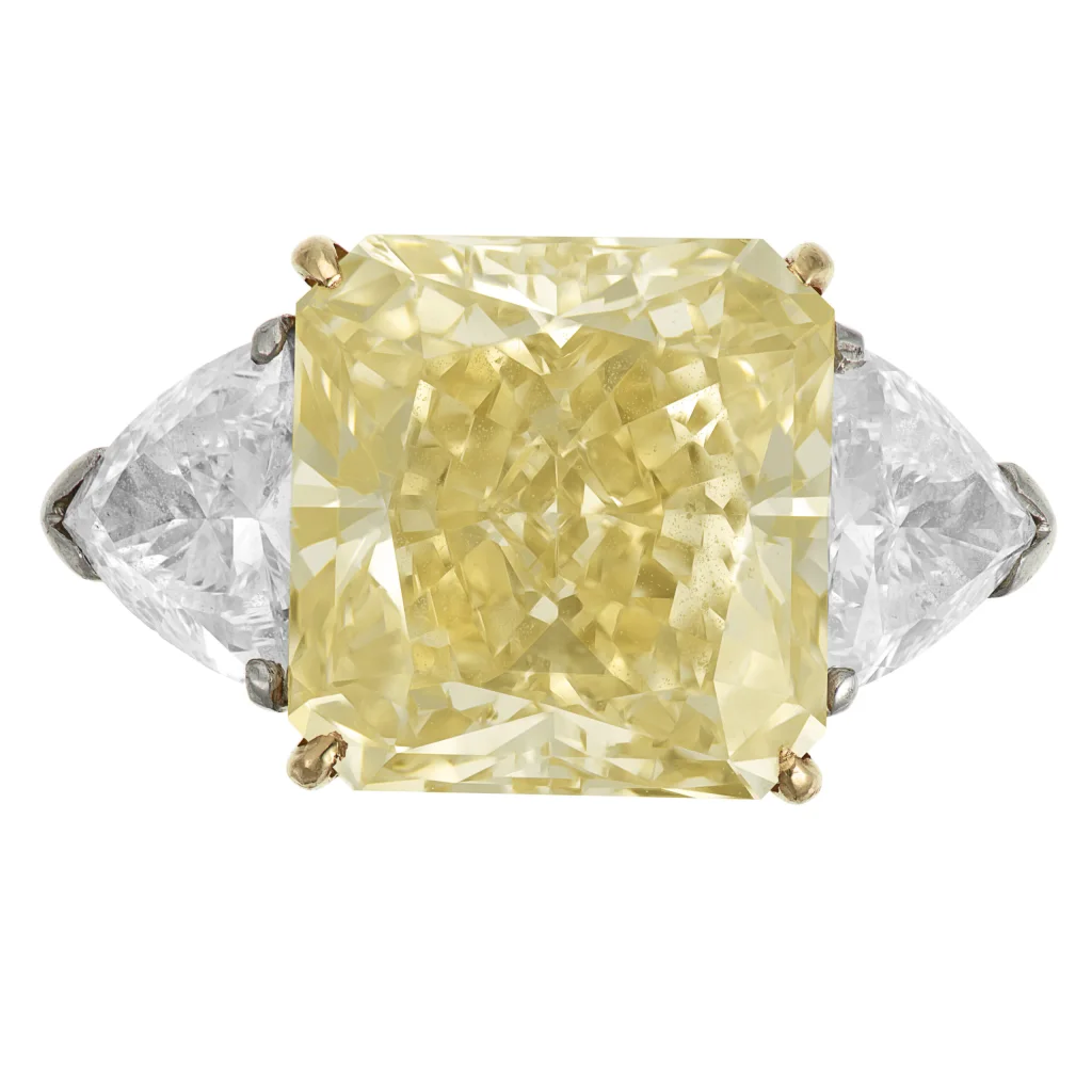 6 Carat Cushion Statement | Fancy Yellow | 14K White Gold | Sunlit Royal Radiance