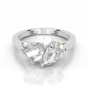 6 Carat Heart Shape Toi Et Moi Diamond Ring | Brilliant White | VS | 14K White Gold