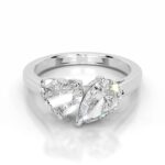 6 Carat Heart Shape Toi Et Moi Diamond Ring | Brilliant White | SI | 14K White Gold