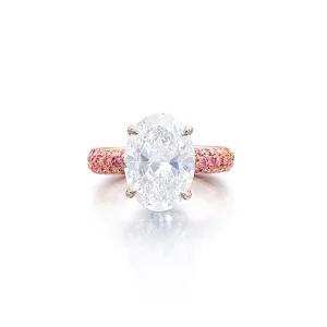 6 Carat Oval Statement | Type IIa | Brilliant White / D color | FL/IF | 14K White Gold