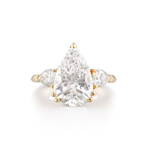 6 Carat Pear Statement | Brilliant White / F color | VVS | 14K White Gold